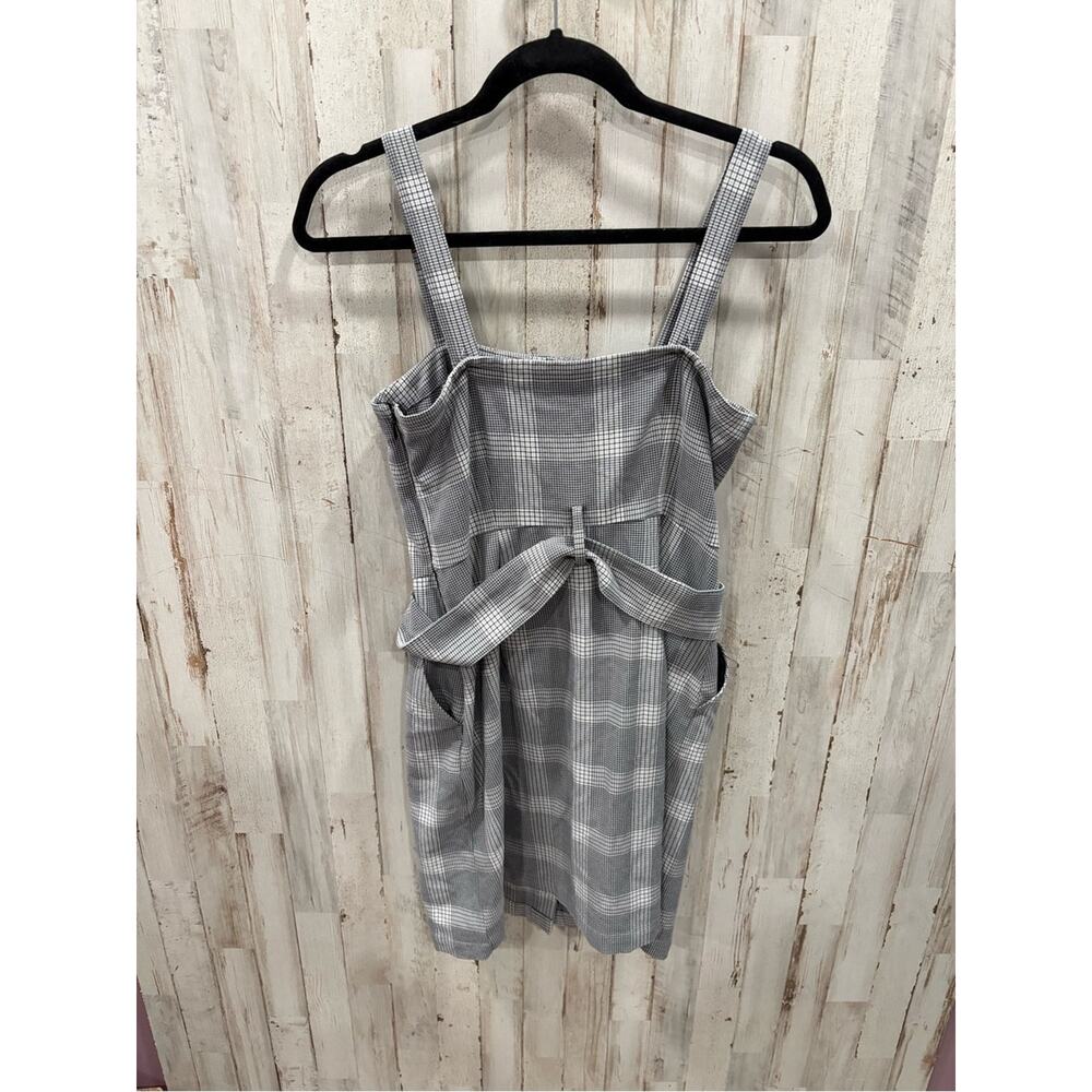 Abercrombie & Fitch Gray Plaid Button-Front Mini Dress Small Academia Preppy - Picture 7 of 9